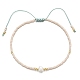 Glass Imitation Pearl & Seed Braided Bead Bracelets(WO2637-01)-1