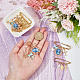 8Pcs 2 Style Alloy Enamel Cross & Resin Princess & Acrylic Bowknot Charms Safety Pin Brooches(JEWB-AB00009)-3