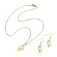 Natural Pearl Pendant Necklace & Dangle Earrings(SJEW-JS01276)-1