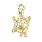 Alloy Pendants, Tortoise Charms, Rack Plating, Cadmium Free & Nickel Free & Lead Free, Golden, 23.5x13x4mm, Hole: 2.5mm(AL-CBAFCDA-10G)