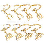 8Pcs 4 Styles Zinc Alloy Lobster Claw Clasps, with Multi-Stand & Hole, Link Chain, Golden, 91~100mm, 2pcs/style(FIND-GO0003-31A)