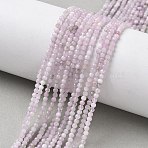 Natural Kunzite/Spodumene Beads Strands, Faceted, Round, Round, 2~2.5mm, Hole: 0.5mm, about 176pcs/strand, 15.35''(39cm)(G-L651-C12-2mm-02)