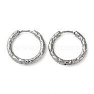 Non-Tarnish 304 Stainless Steel Huggie Hoop Earrings, Stainless Steel Color, 18x19x2.5mm(EJEW-H111-02D-P)