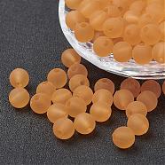 Transparent Acrylic Beads, Round, Frosted, Gold, 8mm, Hole: 1.5mm, about 982pcs/270g(PL582-C131)