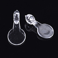 Transparent Acrylic Pendants, Flat Round, Clear, 16x8x1mm, Hole: 2mm(TACR-Q265-02)