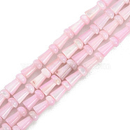 Natural Freshwater Shell Beads Strands, Dyed, Mushroom, Pearl Pink, 7.5x4mm, Hole: 0.7mm, about 50pcs/strand, 14.76 inch(37.5cm)(SHEL-G013-02G)