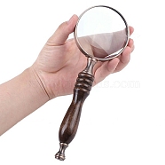 10X Handheld Magnifying Glass, Magnifier with Wood Handle, High Magnification Magnifier for Reading, Senior, Low Vision, Map, Inspection, Handcraft Hobby, Coconut Brown, 21x7.2x1cm(PW-WG99362-01)
