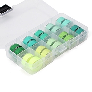 20 Rolls 10 Colors Sewing Thread, Plastic Bobbins Sewing Machine Spools with Clear Storage Case Box, Turquoise, 0.4mm, about 38.28 Yards(35m)/Roll, 2 rolls/color(PW-WG50659-02)
