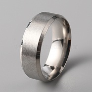201 Stainless Steel Plain Band Ring for Men Women, Matte Stainless Steel Color, Size 11, Inner Diameter: 21.32mm(RJEW-WH0010-06G-MP)