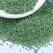 MIYUKI Delica Beads, Cylinder, Japanese Seed Beads, 11/0, (DB1844) Duracoat Galvanized Dark Mint Green, 1.3x1.6mm, Hole: 0.8mm, about 20000pcs/bag, 100g/bag(SEED-J020-DB1844)