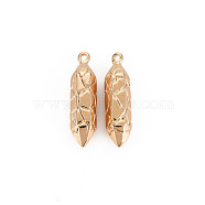 Brass Pointed Pendants, Nickel Free, Bullet Shape, Real 18K Gold Plated, 20x5.5x5mm, Hole: 1mm(KK-S356-640-NF)