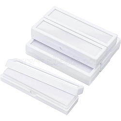 Plastic Jewelry Boxes, Rectangle, White, 10x2.8x1.9cm(OBOX-BC0001-05)