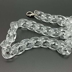 Acrylic Handbag Chain Straps, for Handbag or Shoulder Bag Replacement, Clear, 600mm(PW-WG193ED-08)