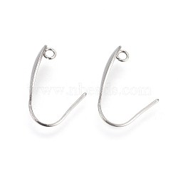 304 Stainless Steel Earring Hooks, with Horizontal Loop, Stainless Steel Color, 18x13.5x4.5mm, 5 Gauge, Hole: 1.6mm(STAS-I100-41G)