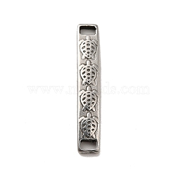 304 Stainless Steel Connector Charms, Rectangle Links with Tortoise, Stainless Steel Color, 30x5.5x2.5mm, Hole: 3.5x2mm(STAS-I694-36P)