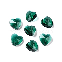 Transparent Glass Beads, Faceted, Heart, Light Sea Green, 14x14x8.5mm, Hole: 1mm(GLAA-Q066-14mm-A08)