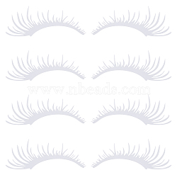 PET Eyelash Car Stickers, Waterproof Self Adhesive Eyelash Decals for Car Headlight Decor, White, 117x264x0.1mm, Sticker: 110x252mm(STIC-WH0004-04A)