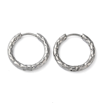 304 Stainless Steel Huggie Hoop Earrings, Stainless Steel Color, 18x19x2.5mm