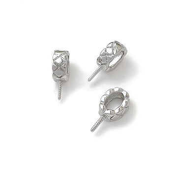 Brass Pendant Bails, Peg Bails, for Half Drilled Beads, Platinum, 8x3.6mm