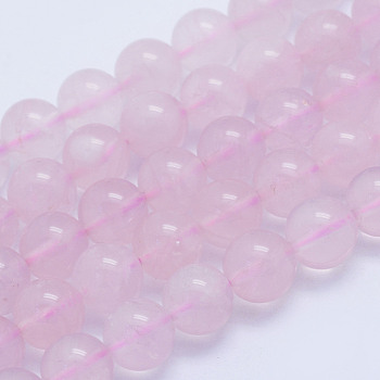 Natural Brazil Rose Quartz Beads Strands, Round, 8~8.5mm, Hole: 1mm, about 51pcs/strand, 15.7 inch(40cm)