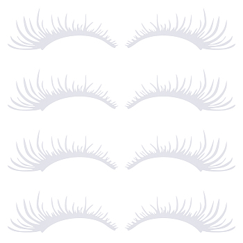 PET Eyelash Car Stickers, Waterproof Self Adhesive Eyelash Decals for Car Headlight Decor, White, 117x264x0.1mm, Sticker: 110x252mm