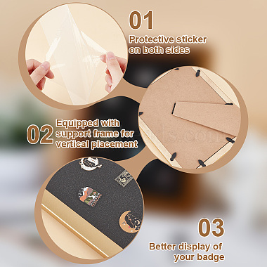 Wood & Plastic Rectangle Photo Frame Stand(DJEW-WH0072-13C-03)-4