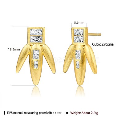 Boucles d'oreilles en laiton avec zircone cubique de micro pave(EJEW-BB70421)-5
