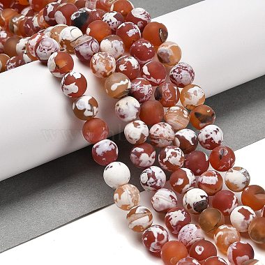 Natural Fire Crackle Agate Beads Strands(G-B079-C03-03)-2