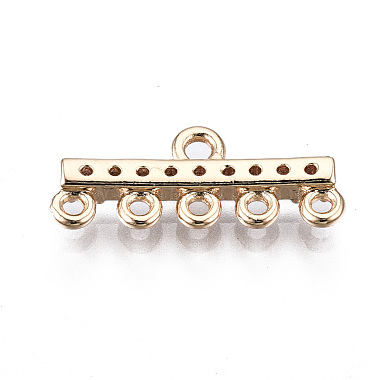 Brass Micro Pave Clear Cubic Zirconia Chandelier Component Links(KK-S359-163-RS)-2