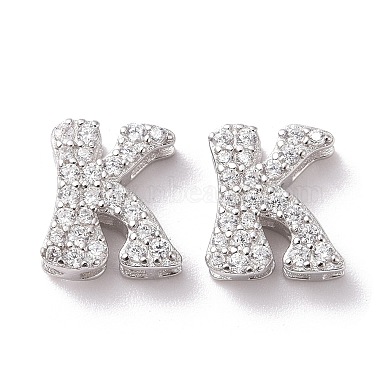 Letter K Cubic Zirconia Beads
