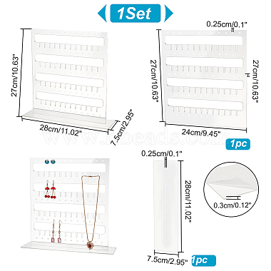 5-прямоугольные прозрачные акриловые подставки-органайзеры для ювелирных изделий(EDIS-WH0031-12A)-2