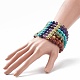 7Pcs 7 Style Natural & Synthetic Mixed Gemstone Stretch Bracelets Set with Alloy Buddha Head Beaded(BJEW-JB08783)-3