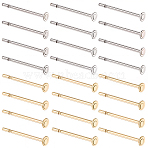 300Pcs 2 Colors 304 Stainless Steel Flat Round Blank Peg Stud Earring Findings, Mixed Color, 2mm, Pin: 0.7mm, 150pcs/color(STAS-SC0021-53)