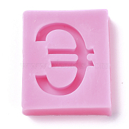 Food Grade Silicone Molds, Fondant Molds, For DIY Cake Decoration, Chocolate, Candy, UV Resin & Epoxy Resin Jewelry Making, Euro Sign, Deep Pink, 55x46x9mm, Inner Diameter: 41x25mm(DIY-L026-134)