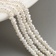 Natural Cultured Freshwater Pearl Beads Strands, Grade 5A, Rondelle, Old Lace, 2.8~3.2mm, Hole: 0.5mm, about 66pcs/strand, 7.68 inch(19.5cm)(PEAR-C003-33B)