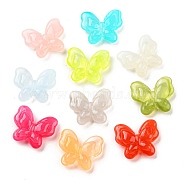 Transparent Acrylic Beads,  Butterfly, Mixed Color, 17.5x20.5x6mm, Hole: 1.6mm, about 410pcs/500g(OACR-B013-09)