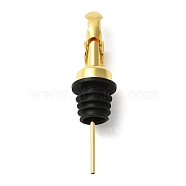 304 Stainless Steel Self Closing Wine Pourers, Auto Flip Wine Bottle Stoppers with TPE Dust Cap, Golden, 117.5x30mm(AJEW-M218-02G)