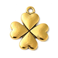 Tibetan Style Alloy Pendant, Clover, Cadmium Free & Lead Free, Antique Golden, 21x17.5x2.5mm, Hole: 1.5mm(GLF9468Y)