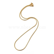 Ion Plating(IP) 304 Stainless Steel Square Snake Chain Necklaces, with Lobster Claw Clasps, Real 18K Gold Plated, 17.95 inch(45.6cm), 1.5mm(STAS-A066-07-01G)