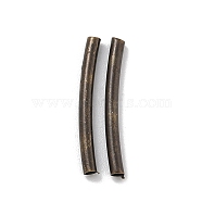 Brass Curved Tube Beads, Cadmium Free & Lead Free, Antique Bronze, 15x1.5mm, Hole: 1mm(KK-B120-04F-AB)