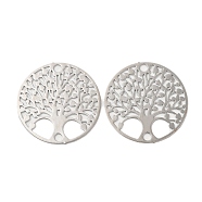Rack Plating Brass Connector Charms, Etched Metal Embellishments, Long-Lasting Plated, Tree of Life Links, Platinum, 20x0.3mm, Hole: 1.6mm(KK-Q792-14P)