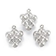 316 Surgical Stainless Steel Charms, Grapes, Stainless Steel Color, 14.5x11x6mm, Hole: 1mm(STAS-C026-06P)