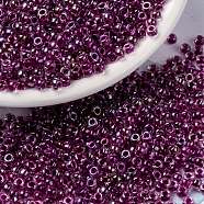 MIYUKI Round Rocailles Beads, Japanese Seed Beads, (RR3529) Fancy Lined Magenta, 8/0, 3mm, Hole: 1mm, about 422~455pcs/10g(X-SEED-G008-RR3529)