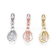 Rack Plating Alloy European Dangle Charms, with Resin Crystal Rhinestone, Large Hole Beads, Cadmium Free & Lead Free, Teardrop, Mixed Color, 31mm, Hole: 4.5mm, Teardrop: 18x10.5x7mm(MPDL-N039-206)
