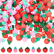 SUNNYCLUE 150Pcs 3 Colors Handmade Polymer Clay Bead Strands, Strawberry Slice, Mixed Color, 9x6x4mm, Hole: 1.8mm, 50pcs/color(CLAY-SC0001-75)