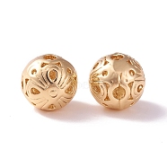 Brass Hollow Round Beads, Golden, 8.5mm, Hole: 1.8mm(KK-P226-32CG)