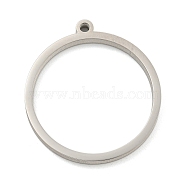 Non-Tarnish 304 Stainless Steel Laser Cut Pendants, Ring Charm, Stainless Steel Color, 30.5x28x3mm, Hole: 2mm(STAS-U009-06D-02)