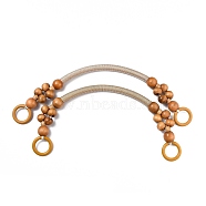 Wood Beads Bag Handles, for Bag Handles Replacement Accessories, Sandy Brown, 485x14mm, Hole: 27mm(FIND-H209-02A)