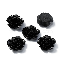 Opaque Resin Cabochons, Rose, Black, 22x10mm(CRES-WH0013-04D)