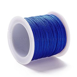 Braided Nylon Thread, DIY Material for Jewelry Making, Blue, 0.8mm, 100yards/roll(NWIR-K013-A25)